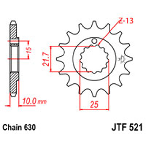 JT JT Gear Box Sprockets G/B 521-15T KAW